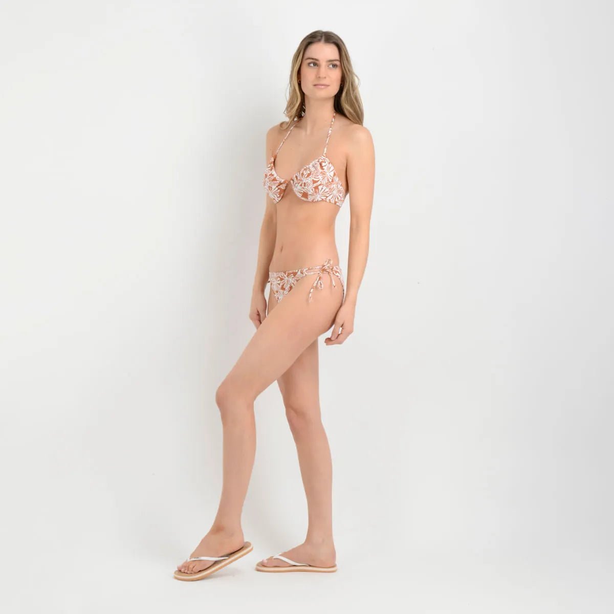 Bikini half moon café cobre talla L