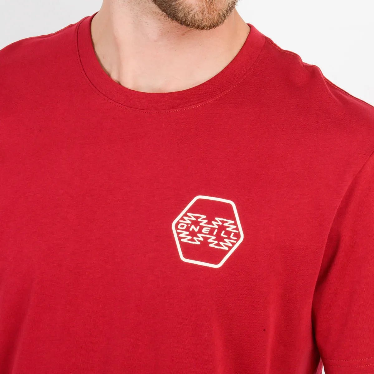Polera manga corta etnic rojo oscuro