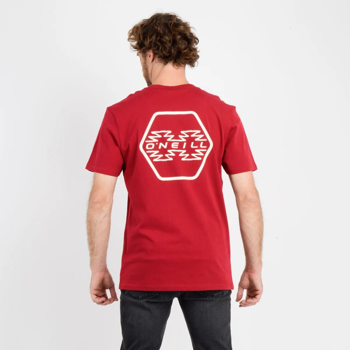Polera manga corta etnic rojo oscuro